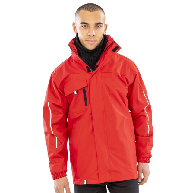 Red Result Core 3-in-1 waterproof jacket for landscapers and gardeners