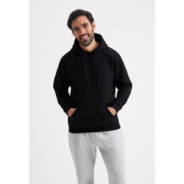 Black heavyweight hoodie for joiners and carpenters, available with logo embroidery