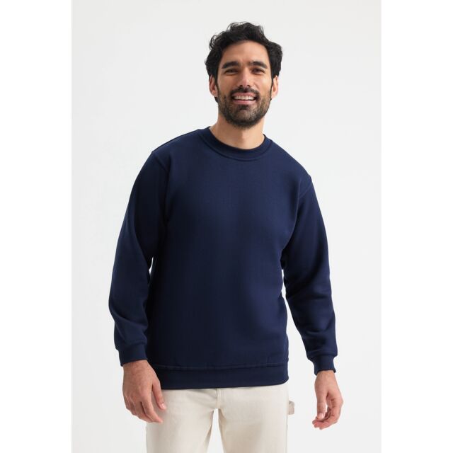Navy heavyweight sweatshirt for joiners and carpenters doing second-fix work