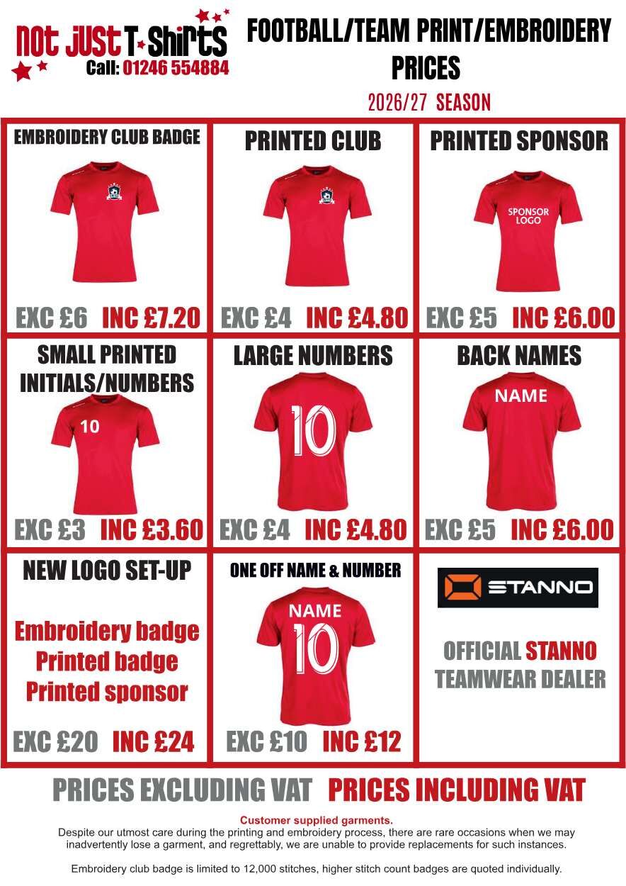 Football price list