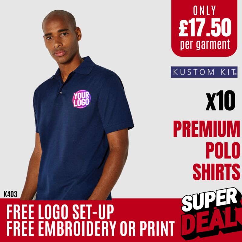 10 Premium Polo Shirts for £175+VAT Deal Thumbnail